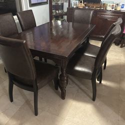 Solid wood dining room table
