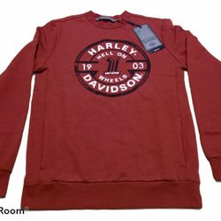 Harley-Davidson - Men's Crewneck Sweatshirt With Circle( Red)