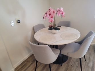Marble dining table and 4 chairs