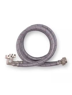 4 ft. Universal Stainless Steel Washing Machine Hose with Elbow (2-Pack)