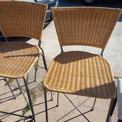 X3 piece wicker bar chairs