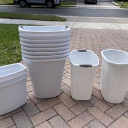 Set of 13 Sterilite Wastebaskets – Great Condition! (White Plastic)