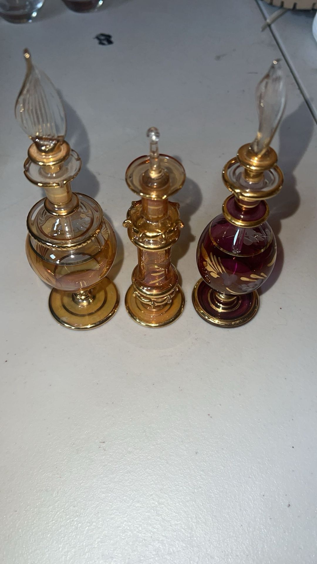 Vintage Egyp Glass Perfume Bottles