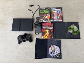 Sony PlayStation 2 PS2 Slim with games controller