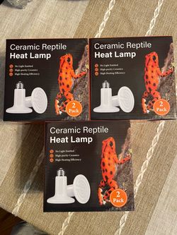 100 Watt Ceramic Heat Emitter Bulbs For Reptiles & Other Pets.