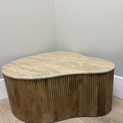 Travertine Wood Coffee Table NEW.   $150.  Retails For $1000