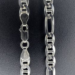 Silver Figaro Mariner Chain