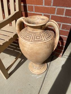 Floor Vase - Large Terracotta Greek Style Amphora Floor Vase
