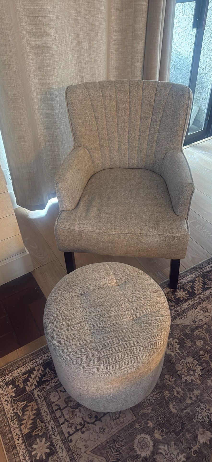 Side Chair With Rotating Ottoman
