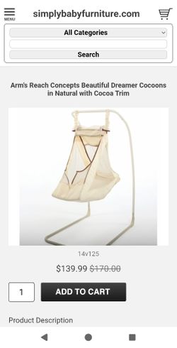 Arm's Reach Concepts Beautiful Dreamer Cocoons in Natural with Cocoa Trim