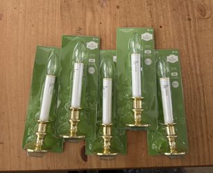 NEW! 5 Indoor Christmas Golf & White Candle Lamps