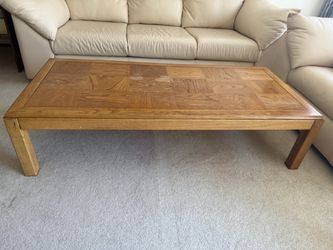Moving Sale-Vintage Bassett Solid Oak 3-Piece Table Set – Coffee Table + 2 End Tables