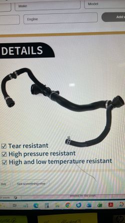 RADIADOR HOSE warm Air pipe for Volvo V60 2013-2018. (contact info removed)9/(contact info removed)0 RUBBER