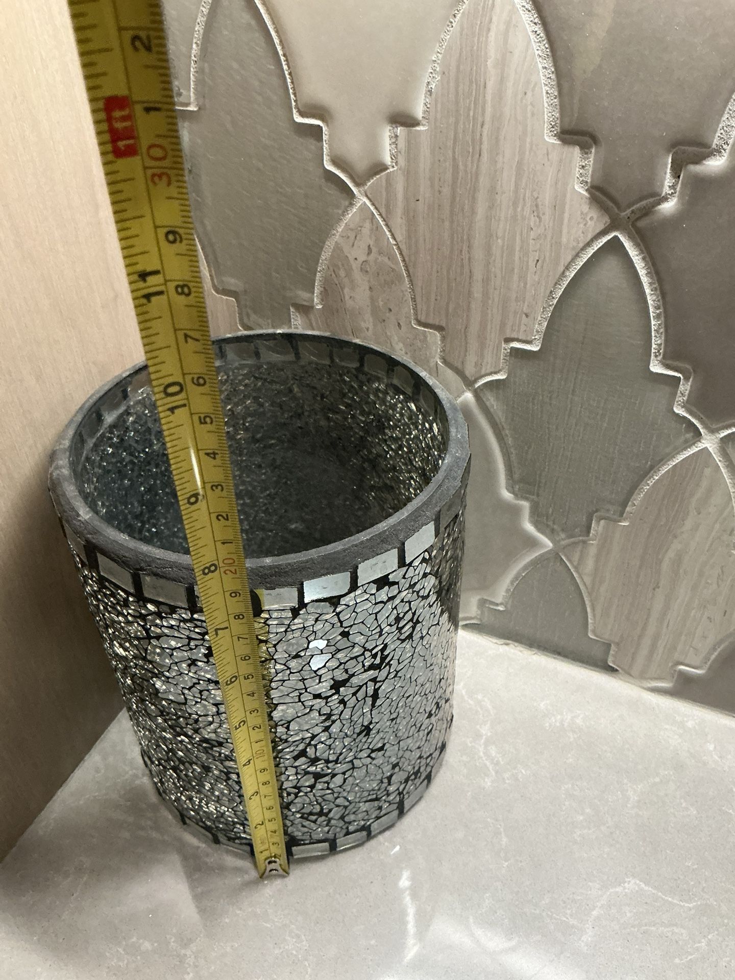 Blue Glass Plant Pot