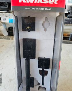 New Kwikset San Clemente Matte Black Single Cylinder Low Profile Door Handleset with Halifax Handle Featuring SmartKey Security. Retails $180 with Tax