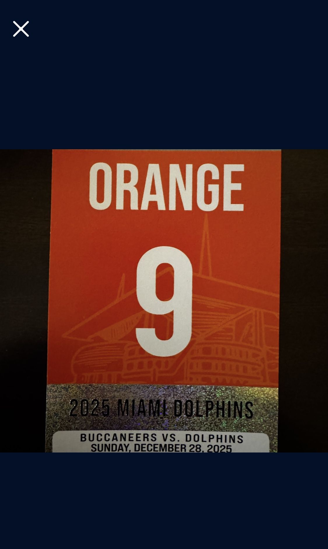 Dolphins Vs Bucs Orange Parking Pass
