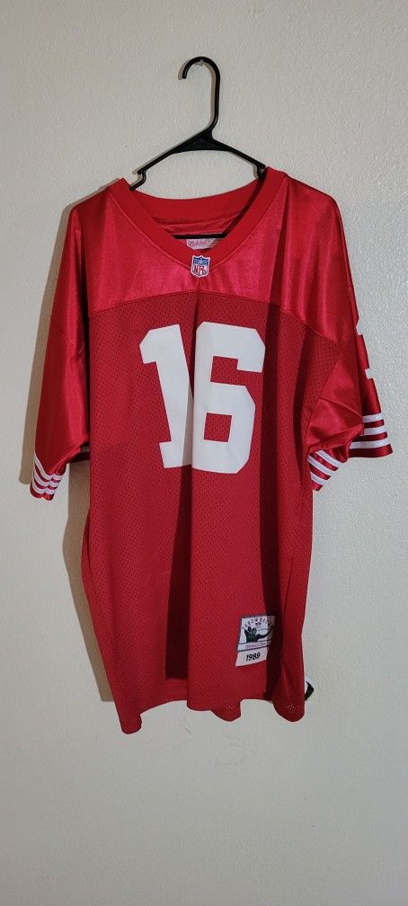 Joe Montana Jersey NFL 49ers #16 Mitchell and Ness 1989 Throwback Size 54