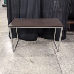 Dark Wood Grain Top Office Desk with Metal Legs