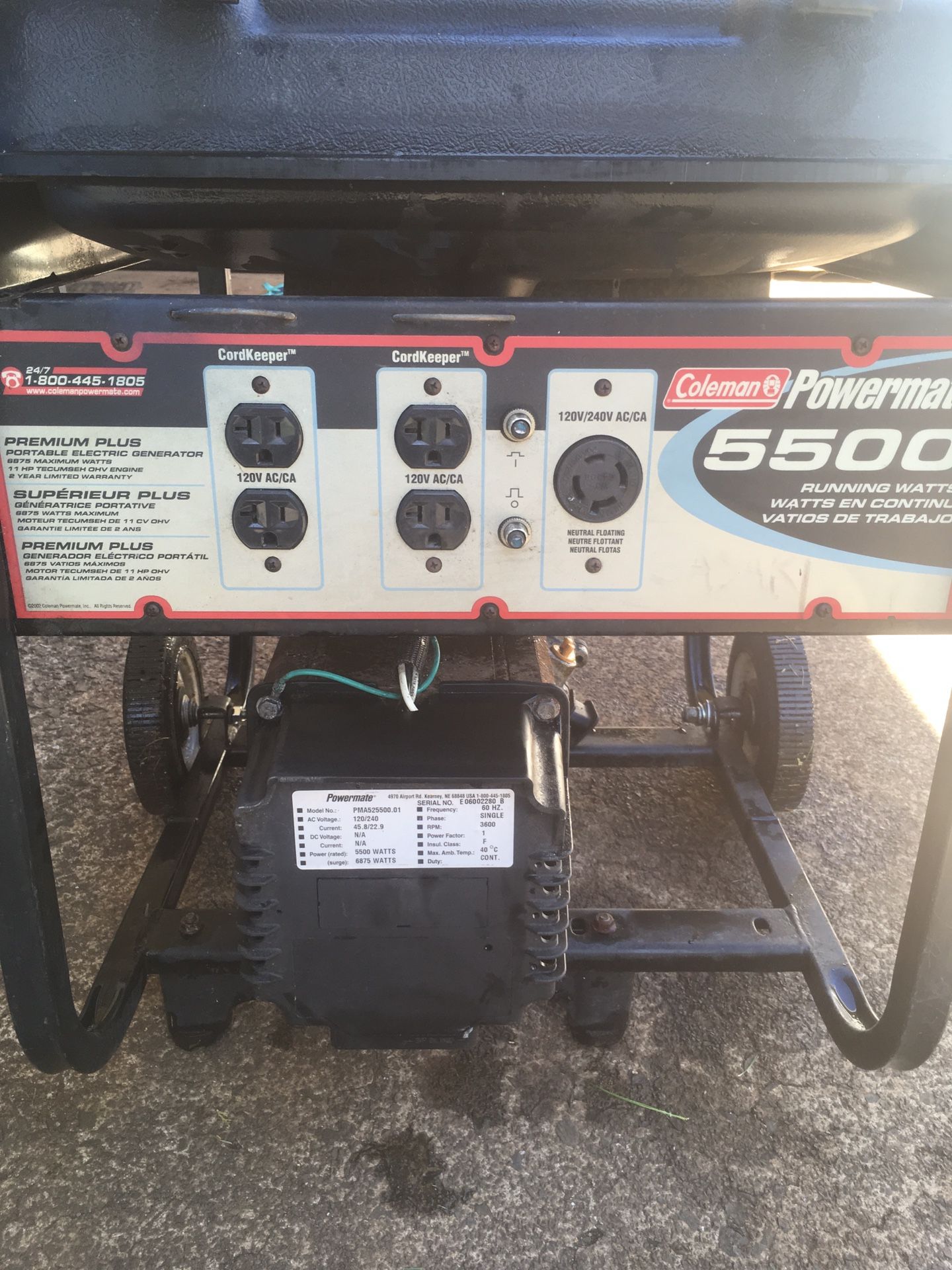 Power mate generator 5500