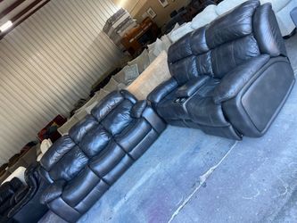 Leather Reclining Sofa Set