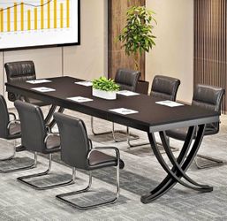 Large Black 79” Farmhouse Dining Table