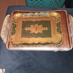 Vintage Tray from Florence Italy Hand Carved