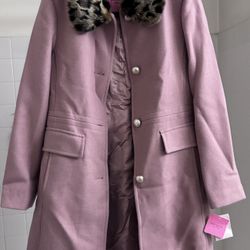 Kate spade Faux Fur Pink Jacket Size small