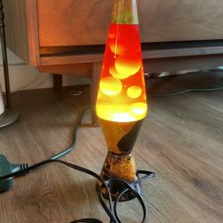 Vintage Y2k Flame Lava Lamp Red Orange Black