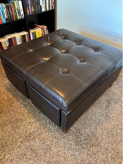 Ottoman (brown, leather)