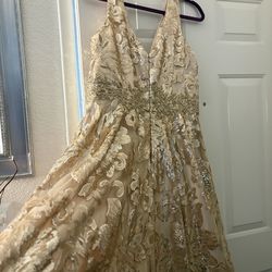 Champagne sequence gown by Dave & Johnny