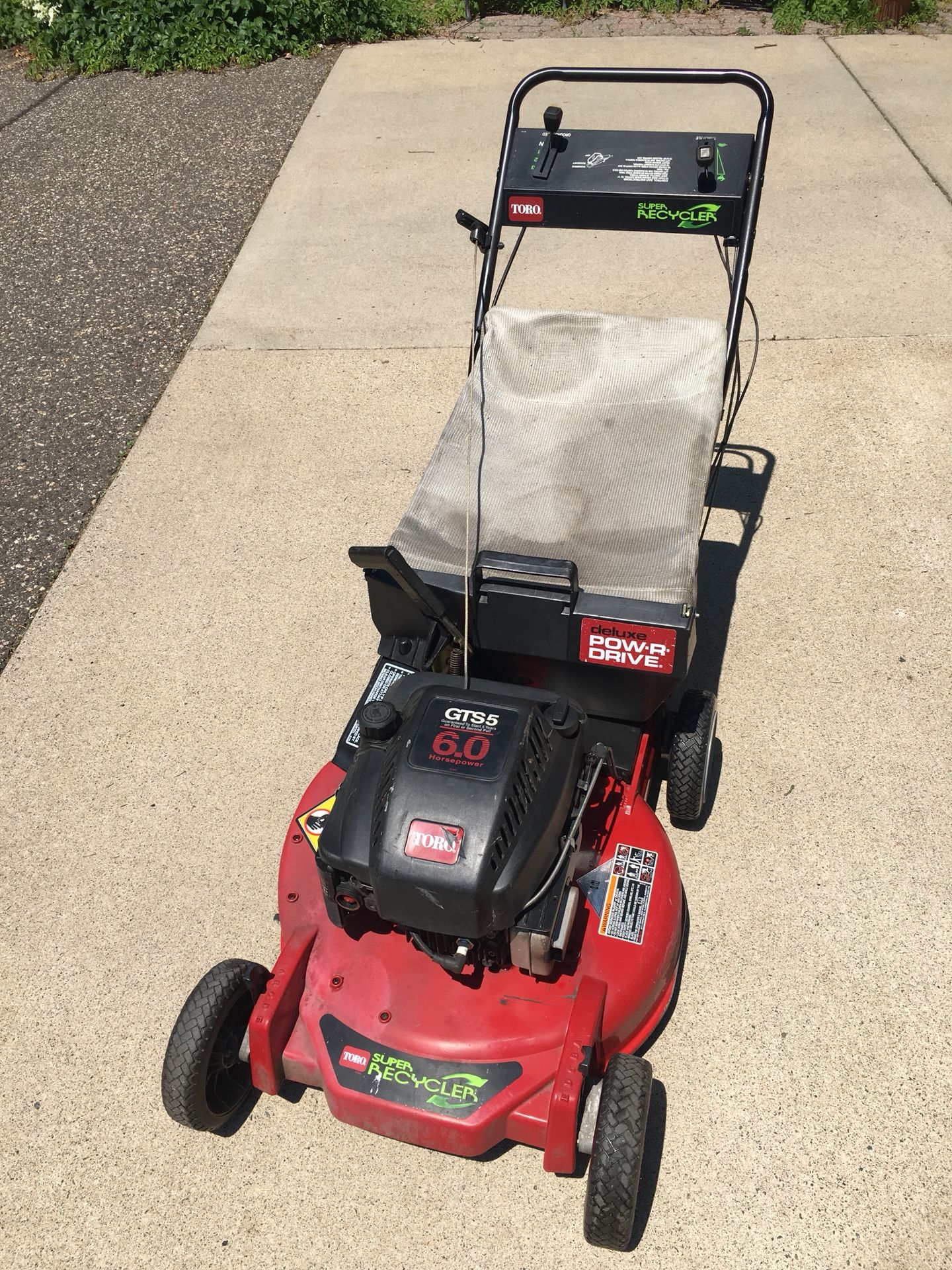 TORO 2in1 Super Recycler 6 HP 3-Speed Self Propelled Lawnmower W/ Bag