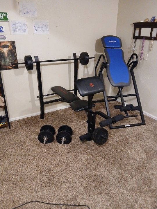 Marcy Club Weight Bench And Body Fit Inversion Table