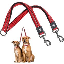 Double Dog Coupler Tangle Free Dog Walking and Training Dual Extension Coupler