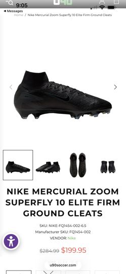 NIKE MERCURIAL ZOOM SUPERFLY 10 ELITE FIRM GROUND CLEATS