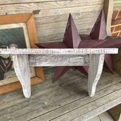 Hand painted Solid Wood White Shelf 