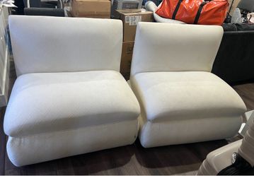 2 Armless Slipper Lounge Chairs