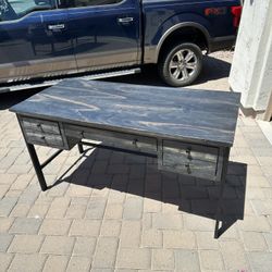 Rustic Stained Black Wooded Desk