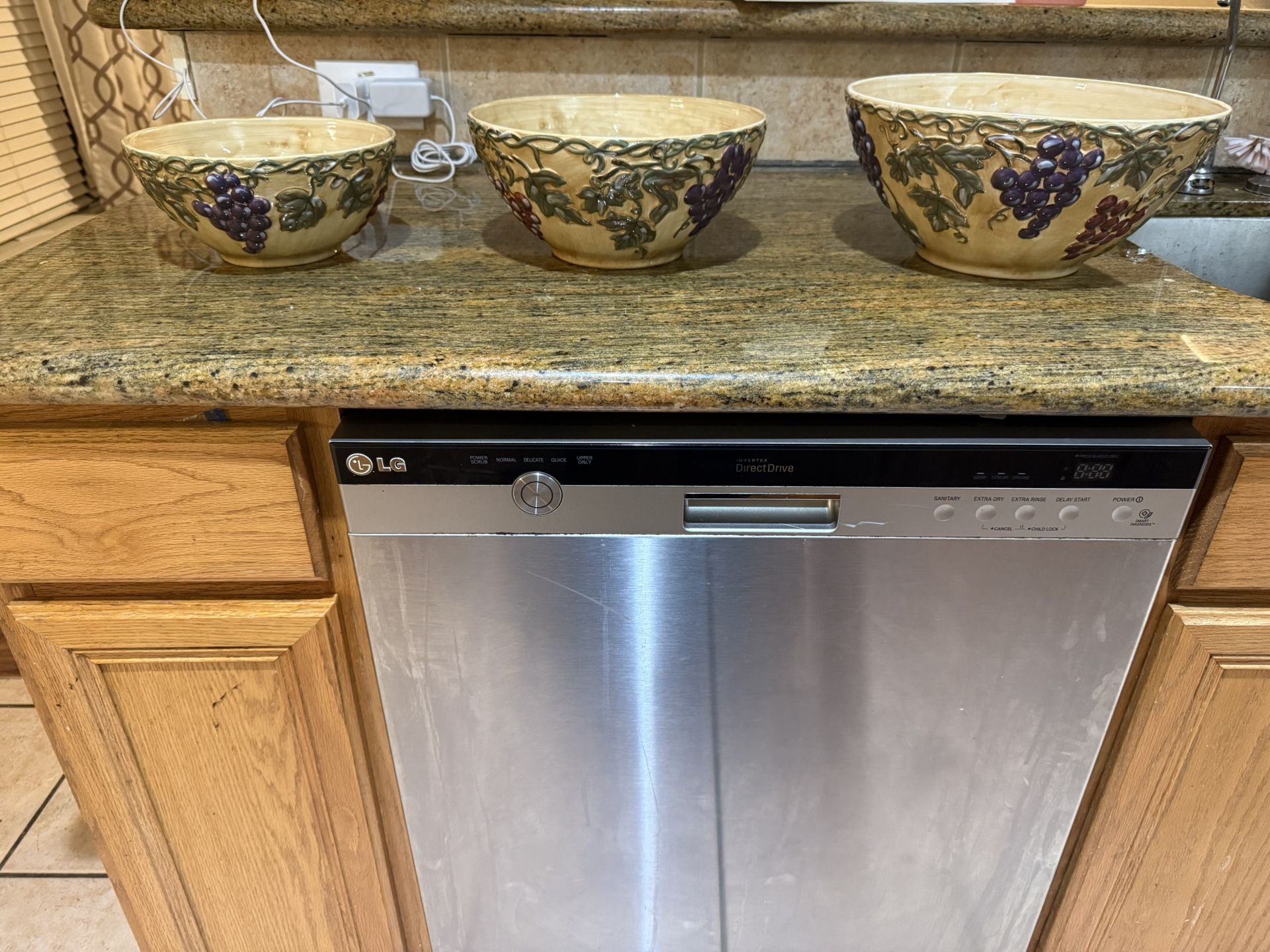 Set of 3 Hand-Painted Ceramic Grape Bowls – Vintage Style – $25 OBO