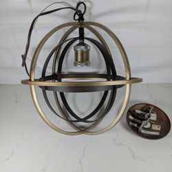  1-Light Bronze & Champagne Pewter Mini Pendant