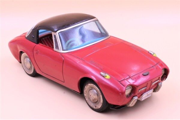 10" Toyota Sports 800 2-Door Coupe, Vintage Japan tin toy car, Japanese tin car