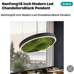 Nanfeng  18 Inch Modern Led Chandelier Black Pendant 