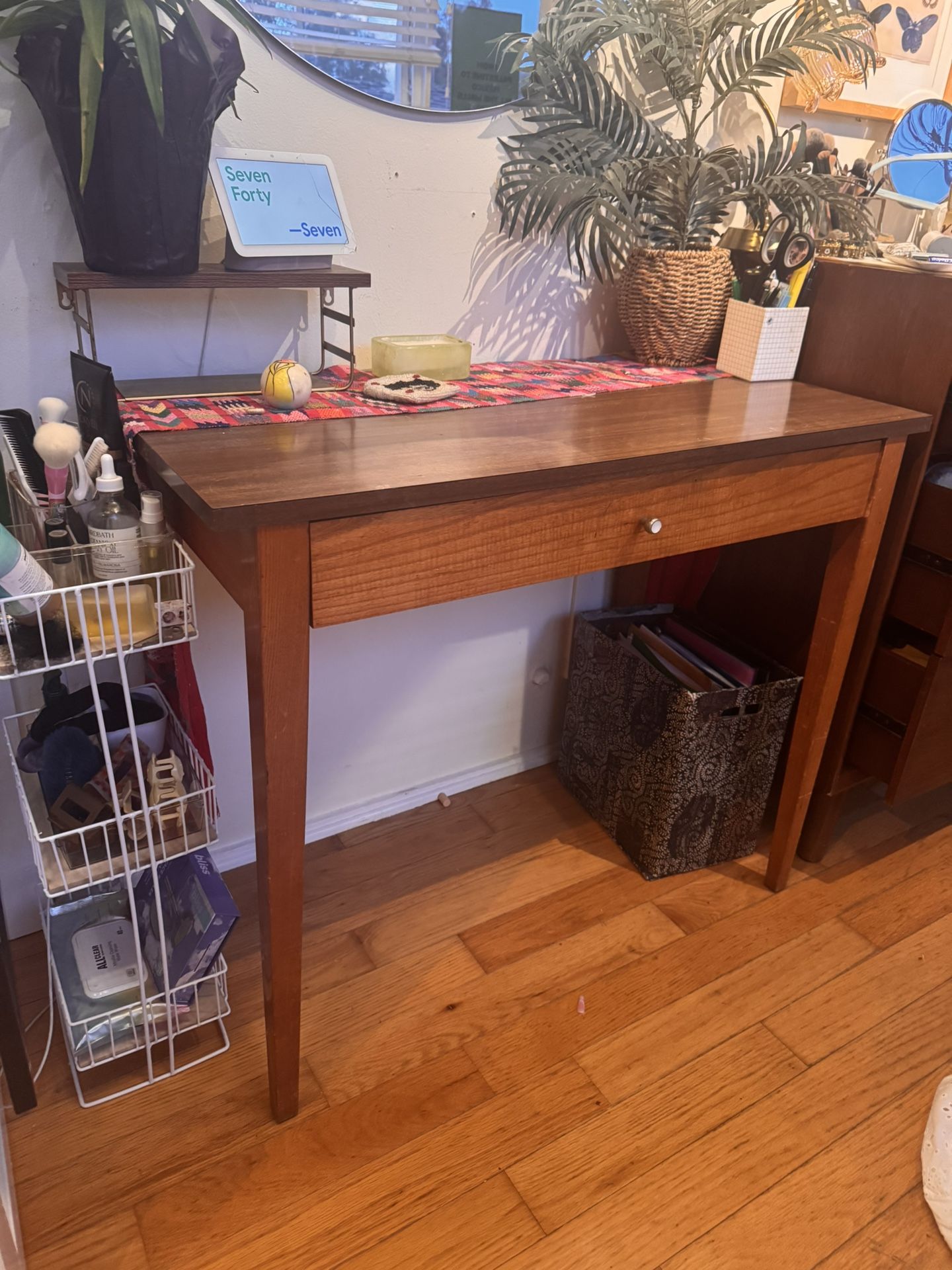Small Mid Century Wood Writing Desk