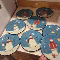 Certified International Snowman Plates 