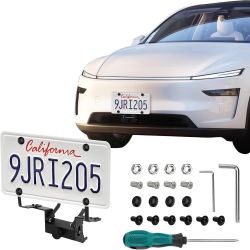 New-Model Y Juniper Front License Plate Holder | No-Drill, Anti-Theft Aluminum