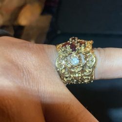 925 SILVER RING GOLD VERMEIL 