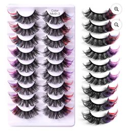 9 pairs lash clusters 3D thick colorful cat eye eyelashes natural simulation