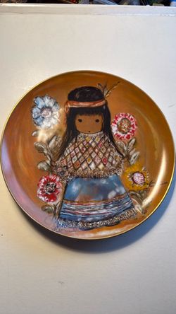 DeGrazia Collector Plate with Gold Rim. Plate #685.