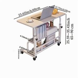 New Mobile Height Adjustable Computer Desk with Double-Layer Storage