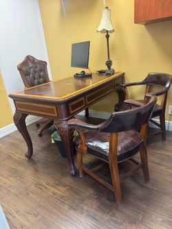 Desk with chairs computer not included