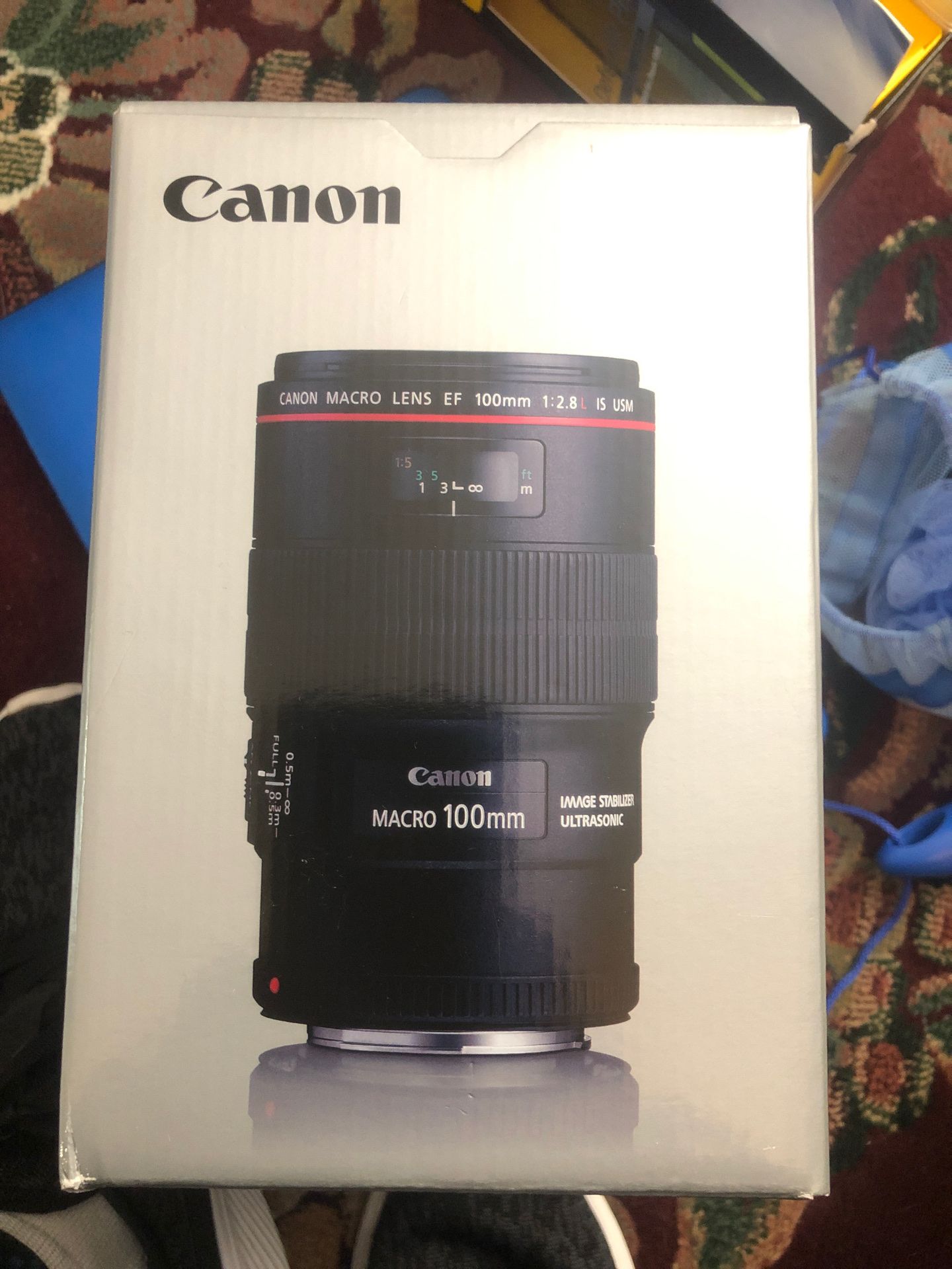 Canon 100mm 2.8 macro lens BOX ONLY